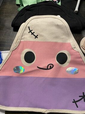 2 bags  - Cute Candy Corn Pink & Purple bag with Playful Face (M 202)